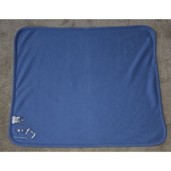 Carter's Just One Year Blue Fleece Baby Blanket Little Athlete Football READ - Picture 9 of 9